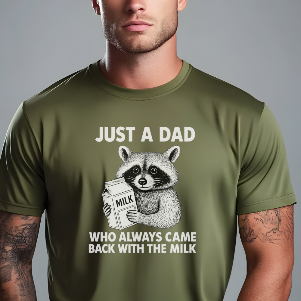 Funny Dad T-Shirt – Just a Dad Who Always Came Back With the Milk | Cool Father's Day or Birthday Gift