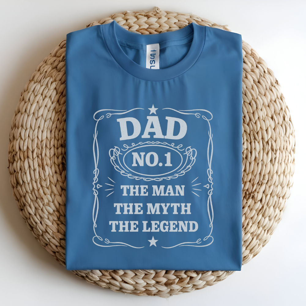 Dad No. 1 T-Shirt – The Man, The Myth, The Legend | Funny Birthday or Father's Day Gift for Dad or Grandpa