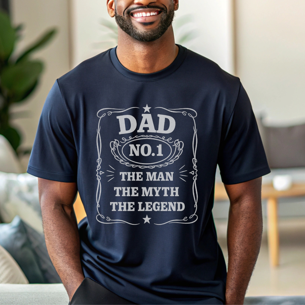 Dad No. 1 T-Shirt – The Man, The Myth, The Legend | Funny Birthday or Father's Day Gift for Dad or Grandpa