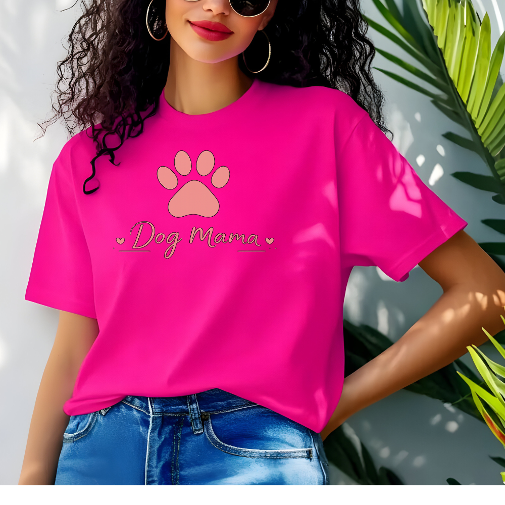 Dog Mama T-Shirt – Cute Paw Print Pet Lover Tee