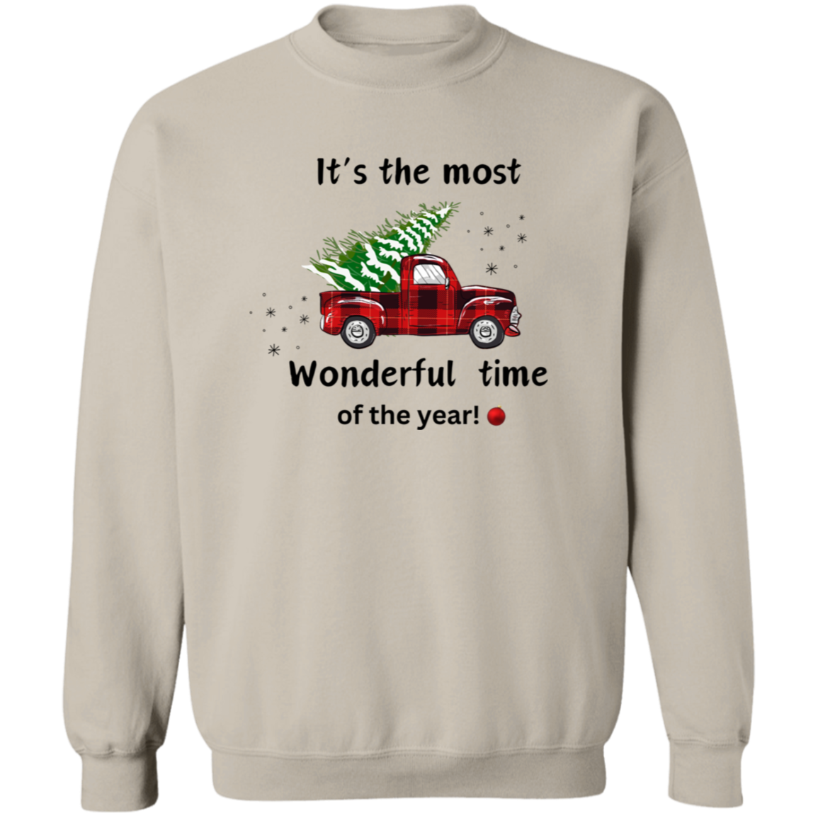 Christmas Crewneck Sweatshirt - 'It's the Most Wonderful Time of the Year' Print