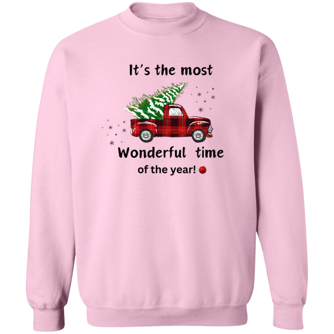 Christmas Crewneck Sweatshirt - 'It's the Most Wonderful Time of the Year' Print