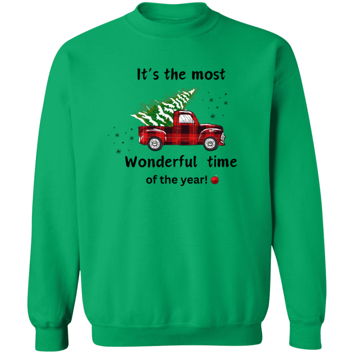 Christmas Crewneck Sweatshirt - 'It's the Most Wonderful Time of the Year' Print