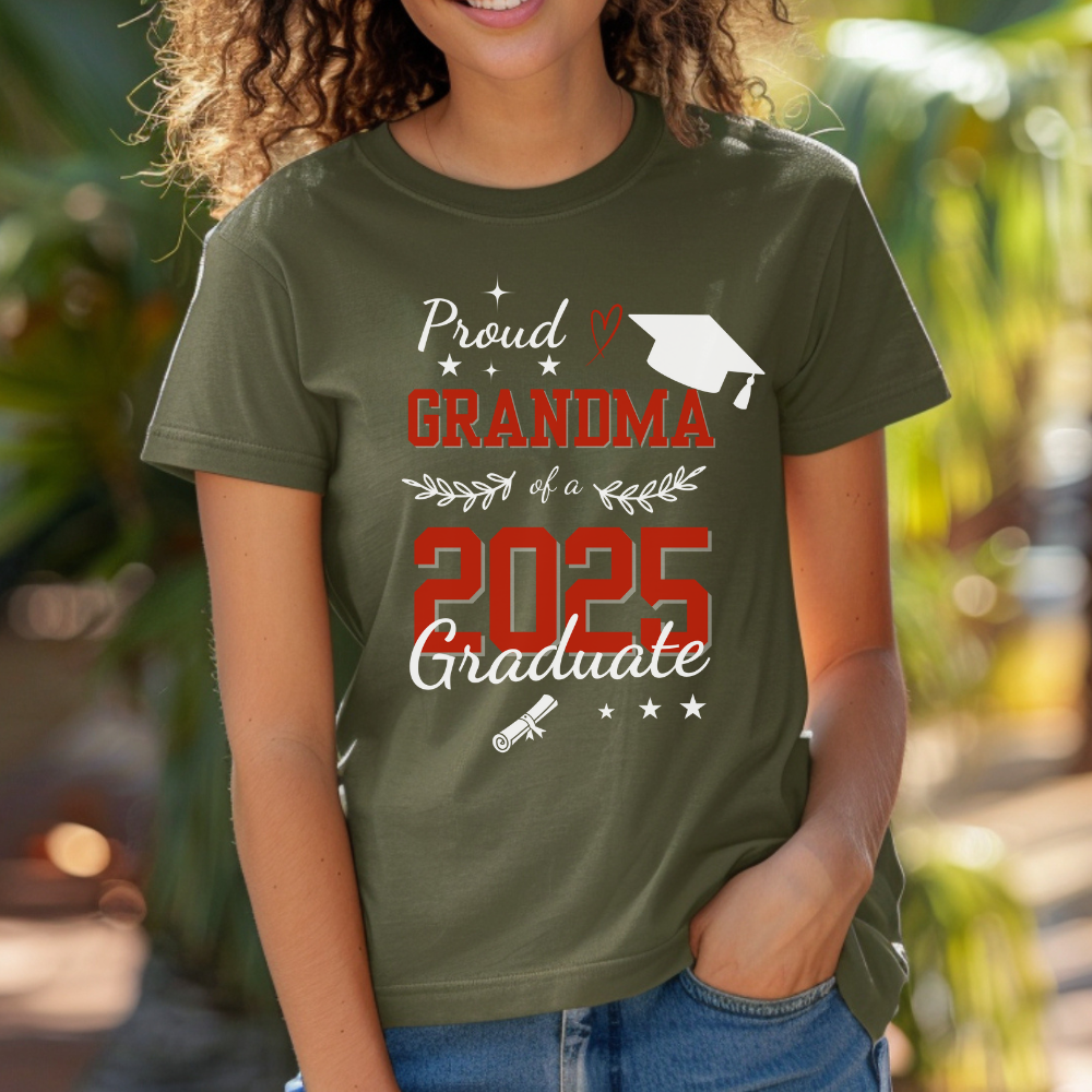 Proud Grandma Graduation T-Shirt | Class of 2025 Family Celebration Gift
