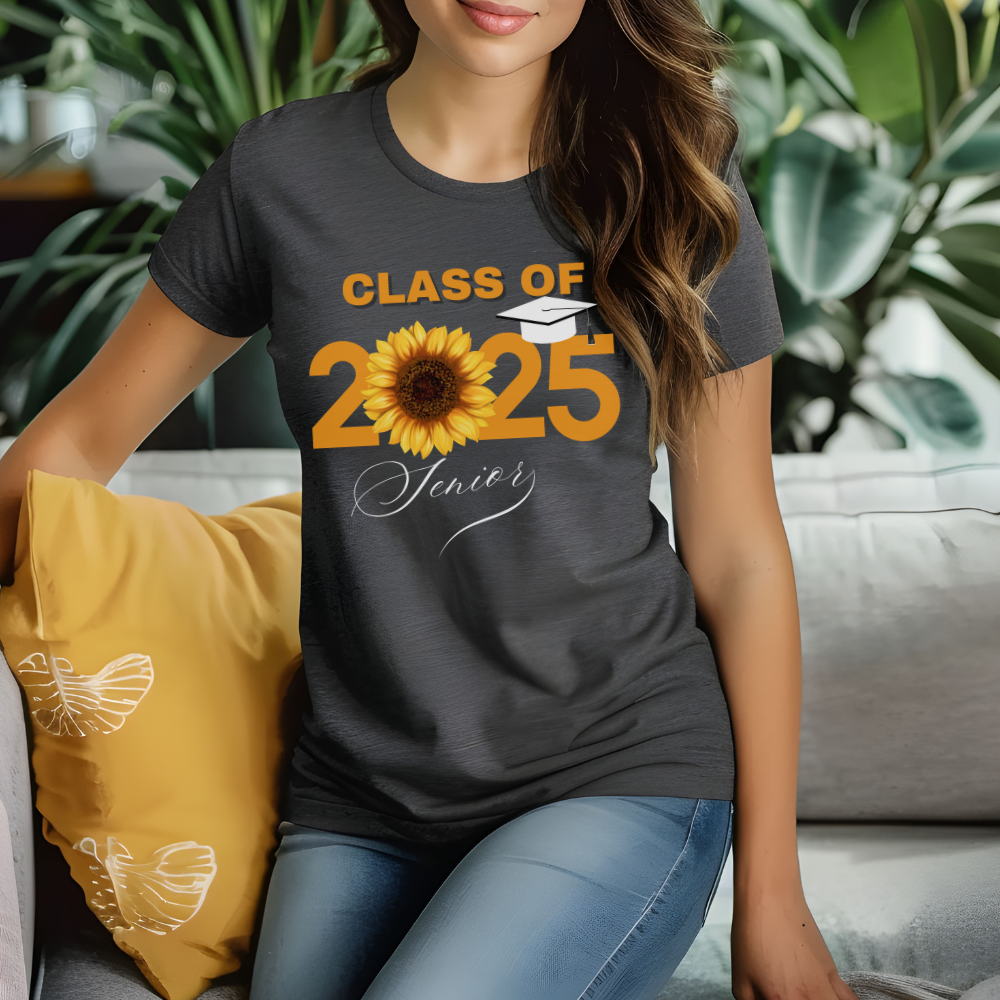 Class of 2025 Sunflower Graduation T-Shirt – Gildan G500 Heavy Cotton Tee