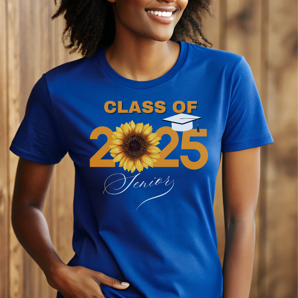 Class of 2025 Sunflower Graduation T-Shirt – Gildan G500 Heavy Cotton Tee