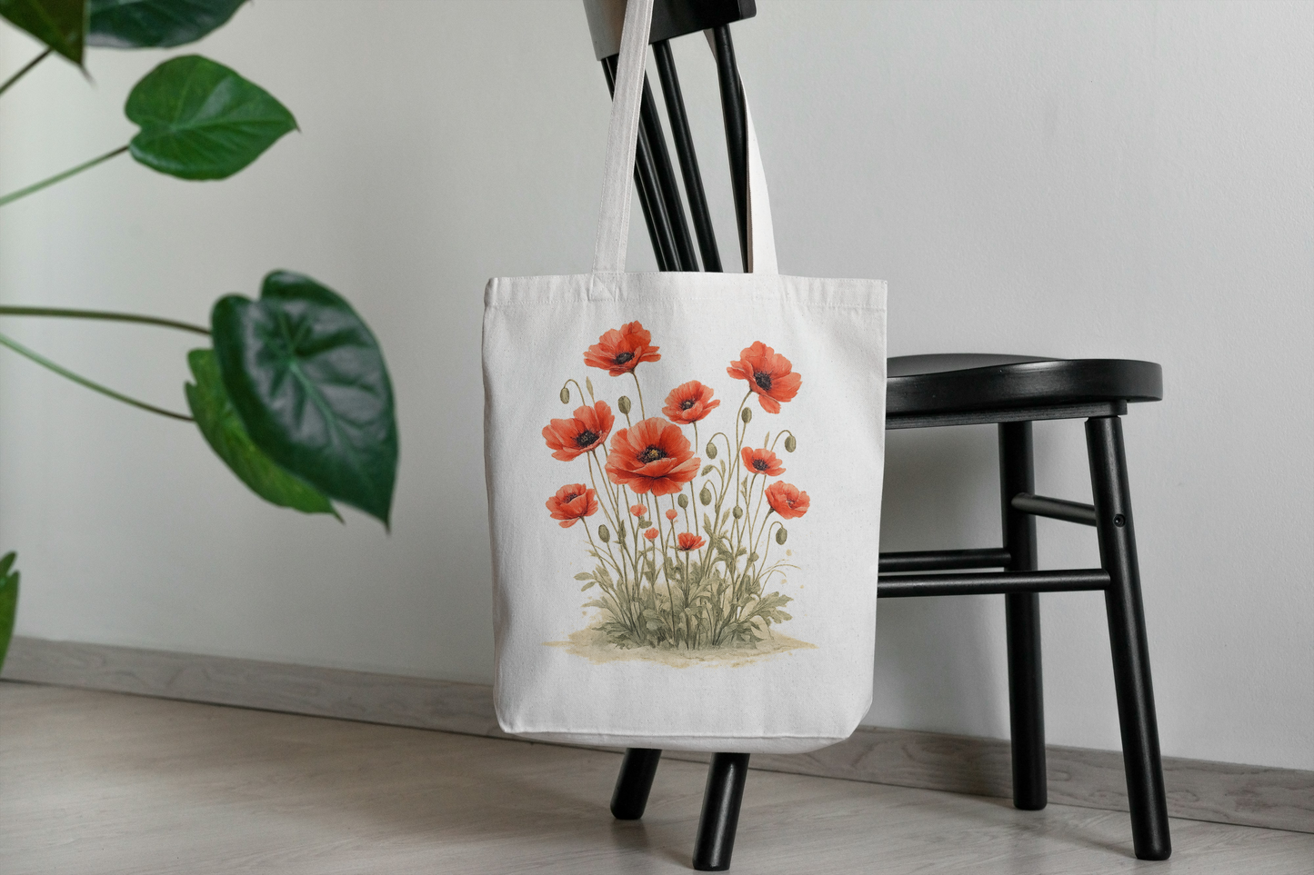 Red Poppies Classic Tote Bag - Double-Sided Printed Design