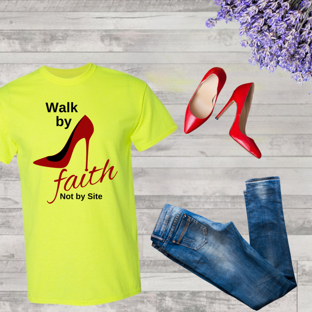 Walk By Faith T-Shirt – Inspirational Christian Apparel for Women, Faith-Based Graphic Tee
