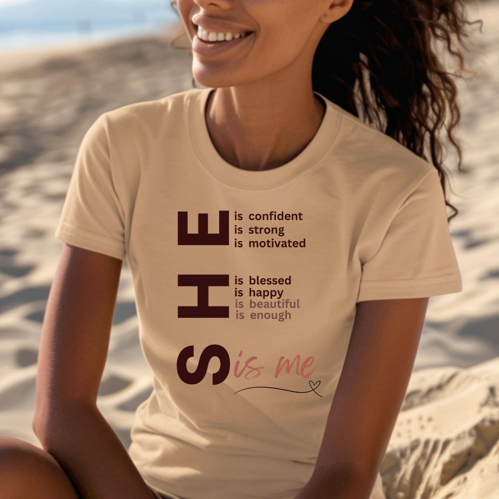 She Is T-Shirt – Inspirational Women’s Graphic Tee, Faith-Based Empowerment and Encouragement Gift