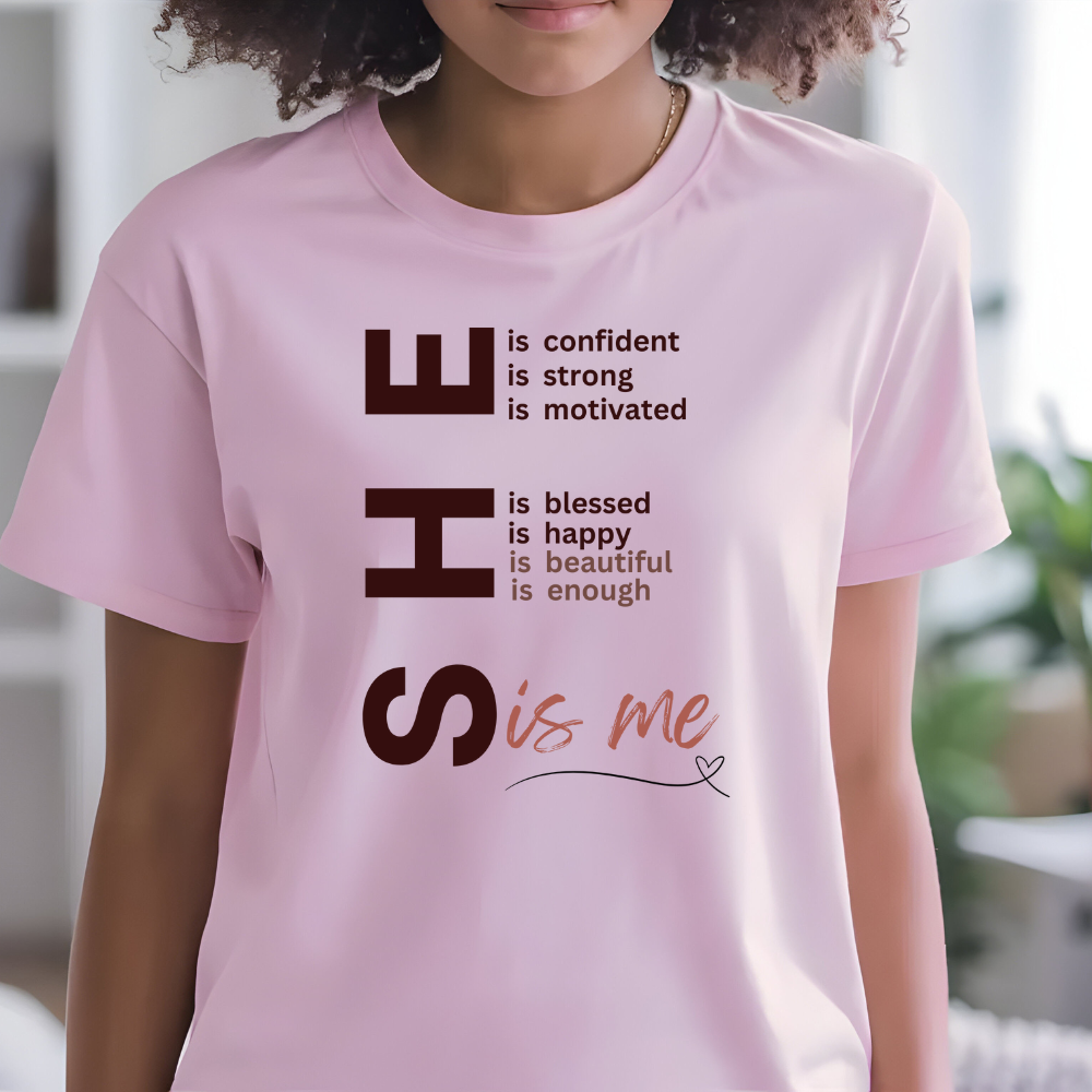 She Is T-Shirt – Inspirational Women’s Graphic Tee, Faith-Based Empowerment and Encouragement Gift