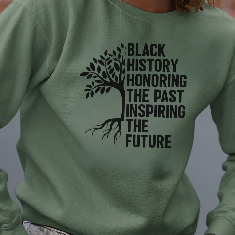 Black History Month Crewneck Sweatshirt - Honoring The Past | Comfortable Cotton Blend