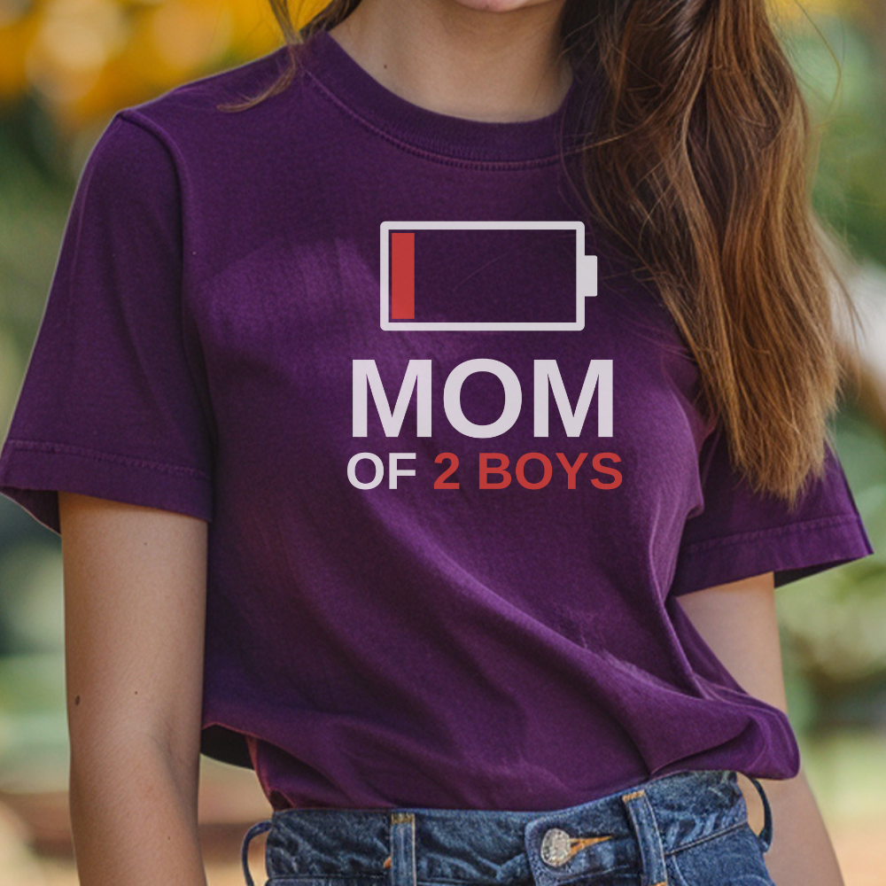 Mom of 2 T-Shirt | Soft Comfortable Tee for Proud Moms of Two Boys or Girls