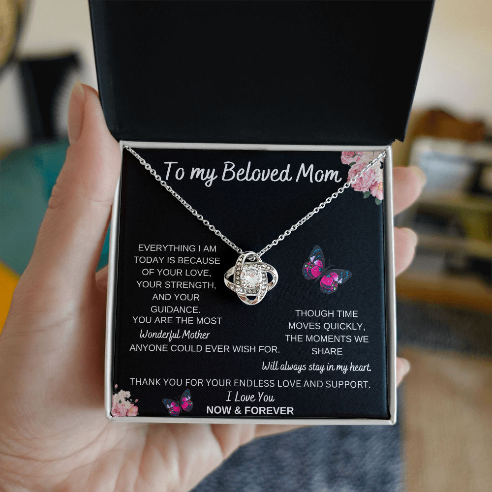 To My Beloved Mom - Love Knot Necklace | A Timeless Gift of Love