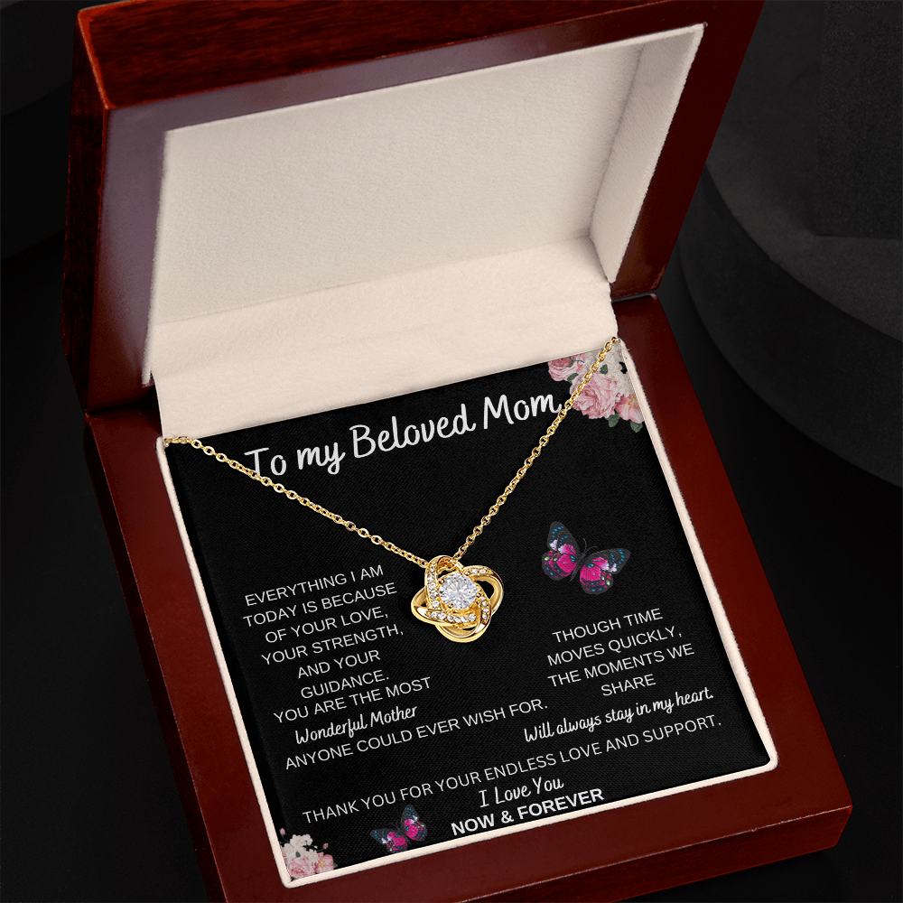 To My Beloved Mom - Love Knot Necklace | A Timeless Gift of Love