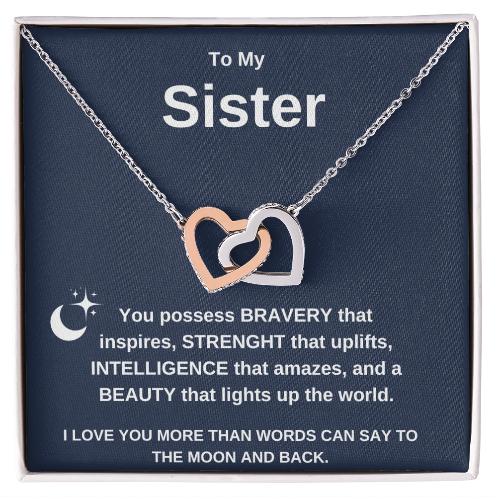 Interlocking Heart Necklace for Sisters - Symbol of Bonding