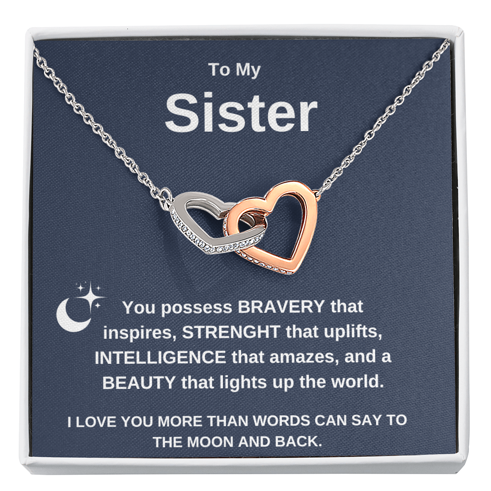 Interlocking Heart Necklace for Sisters - Symbol of Bonding