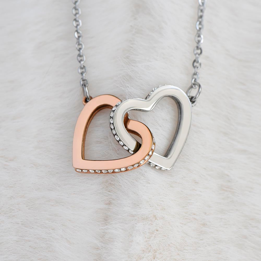 To My Bonus Daughter Interlocking Heart Necklace – Meaningful Bonus Daughter Gift, Elegant Jewelry from Bonus Mom or Dad