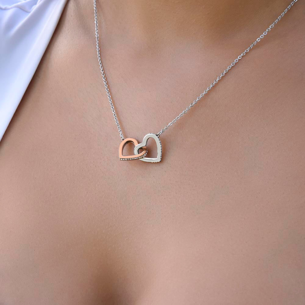 To My Bonus Daughter Interlocking Heart Necklace – Meaningful Bonus Daughter Gift, Elegant Jewelry from Bonus Mom or Dad