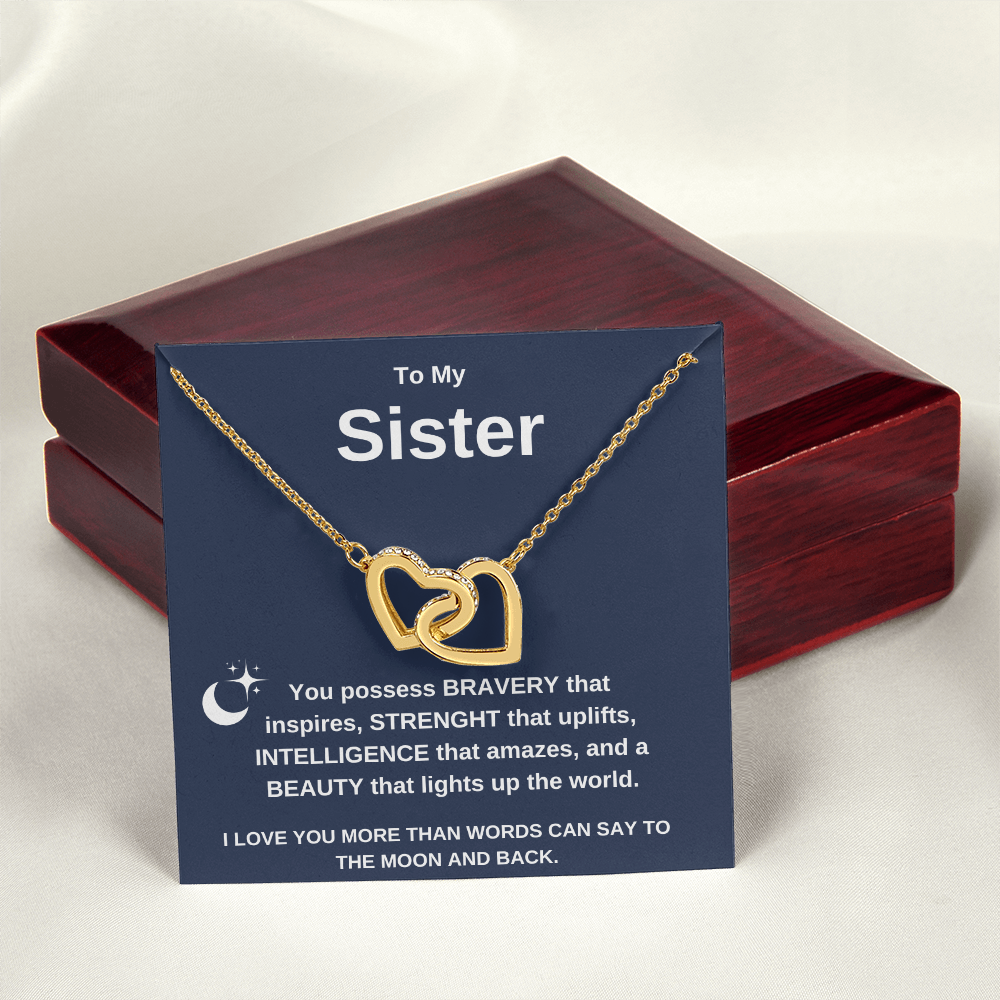 Interlocking Heart Necklace for Sisters - Symbol of Bonding