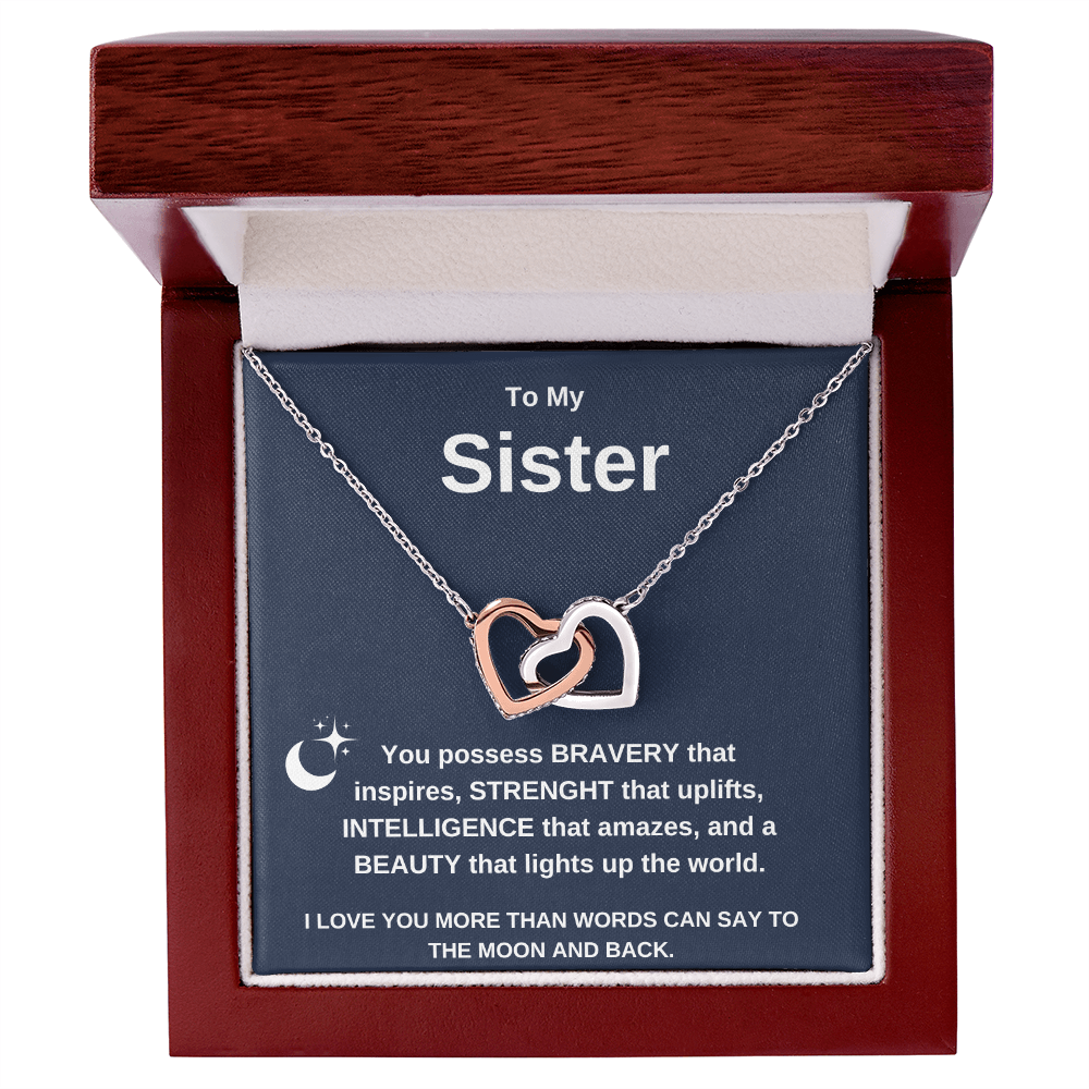 Interlocking Heart Necklace for Sisters - Symbol of Bonding