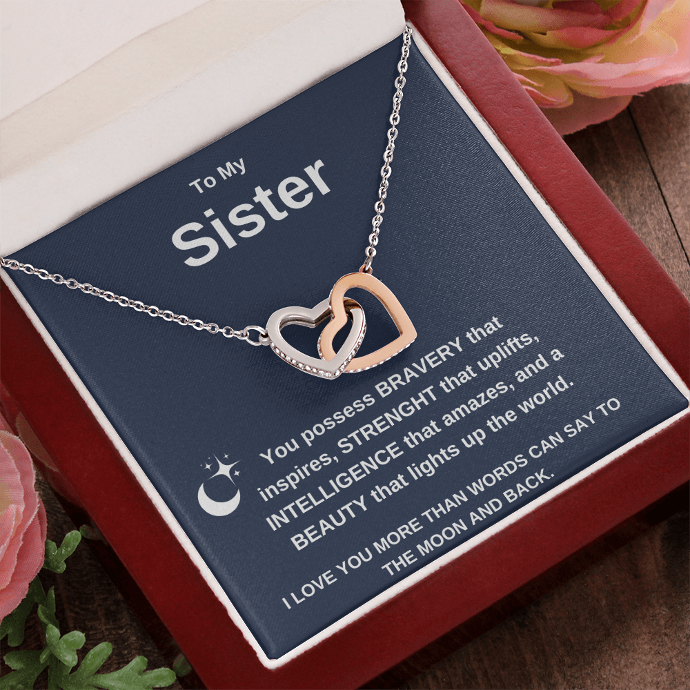 Interlocking Heart Necklace for Sisters - Symbol of Bonding