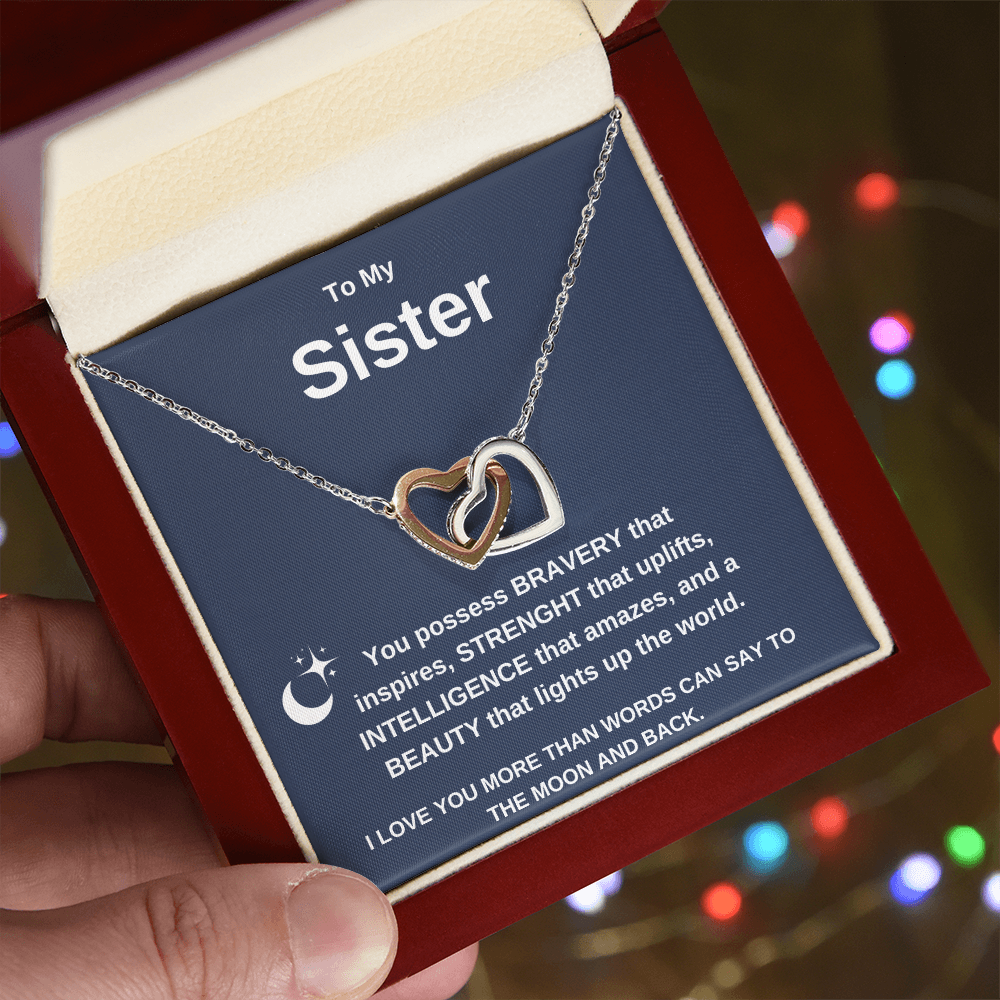Interlocking Heart Necklace for Sisters - Symbol of Bonding
