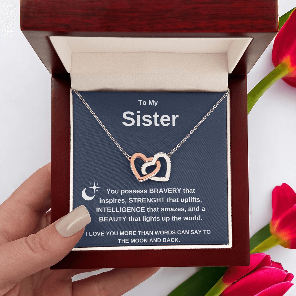 Interlocking Heart Necklace for Sisters - Symbol of Bonding