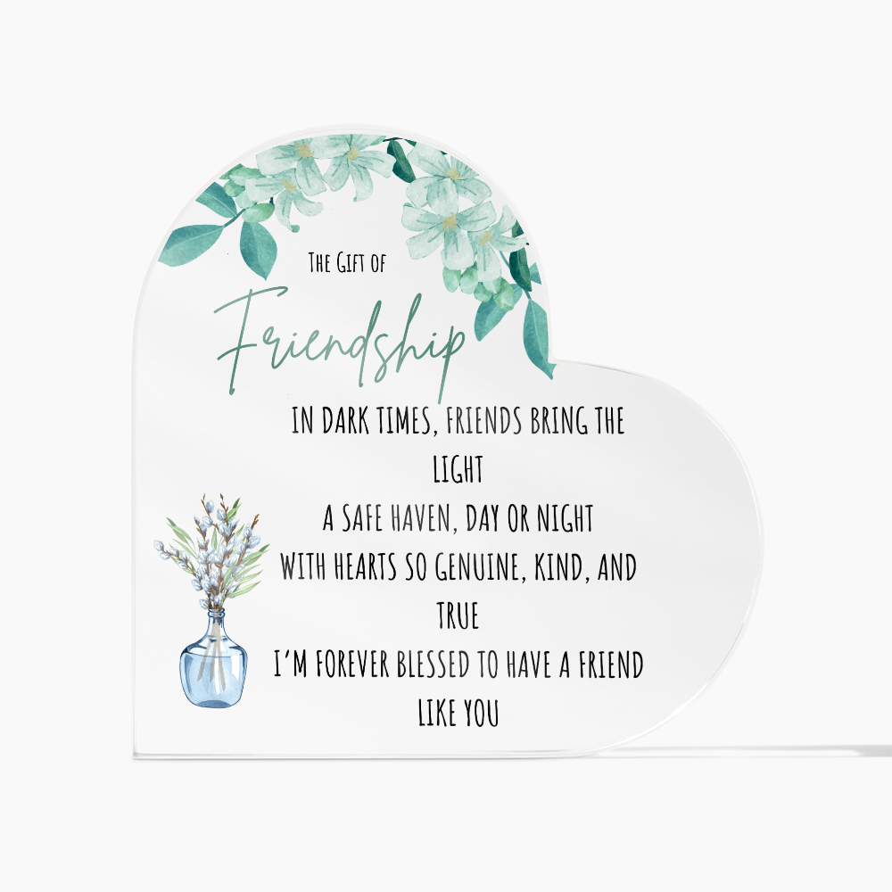 Friendship Acrylic Heart Plaque