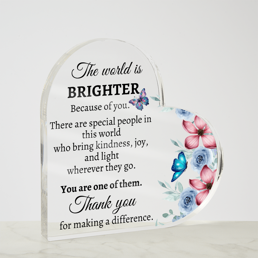 Heartfelt Appreciation Acrylic Heart Plaque | Personalized Thank You Gift