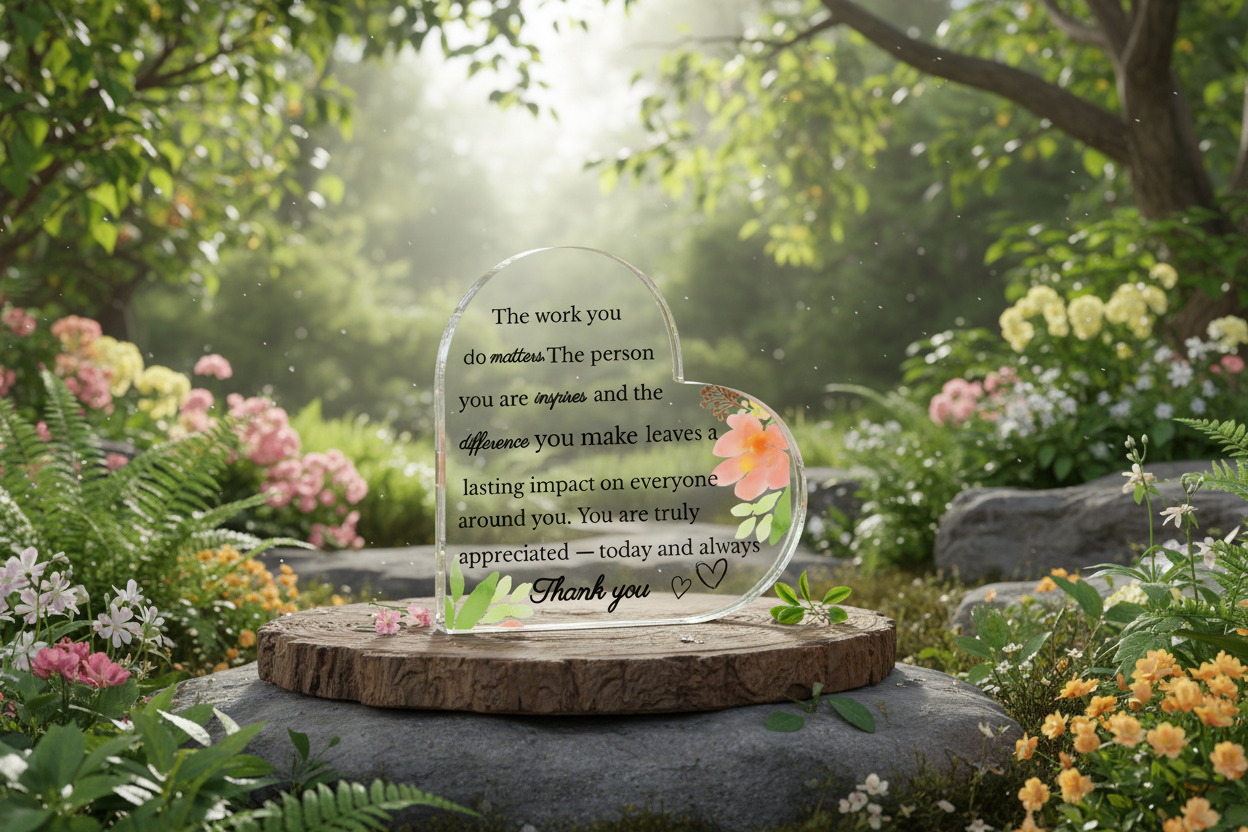 The Work You Do Matters - Inspirational Heart Acrylic Plaque