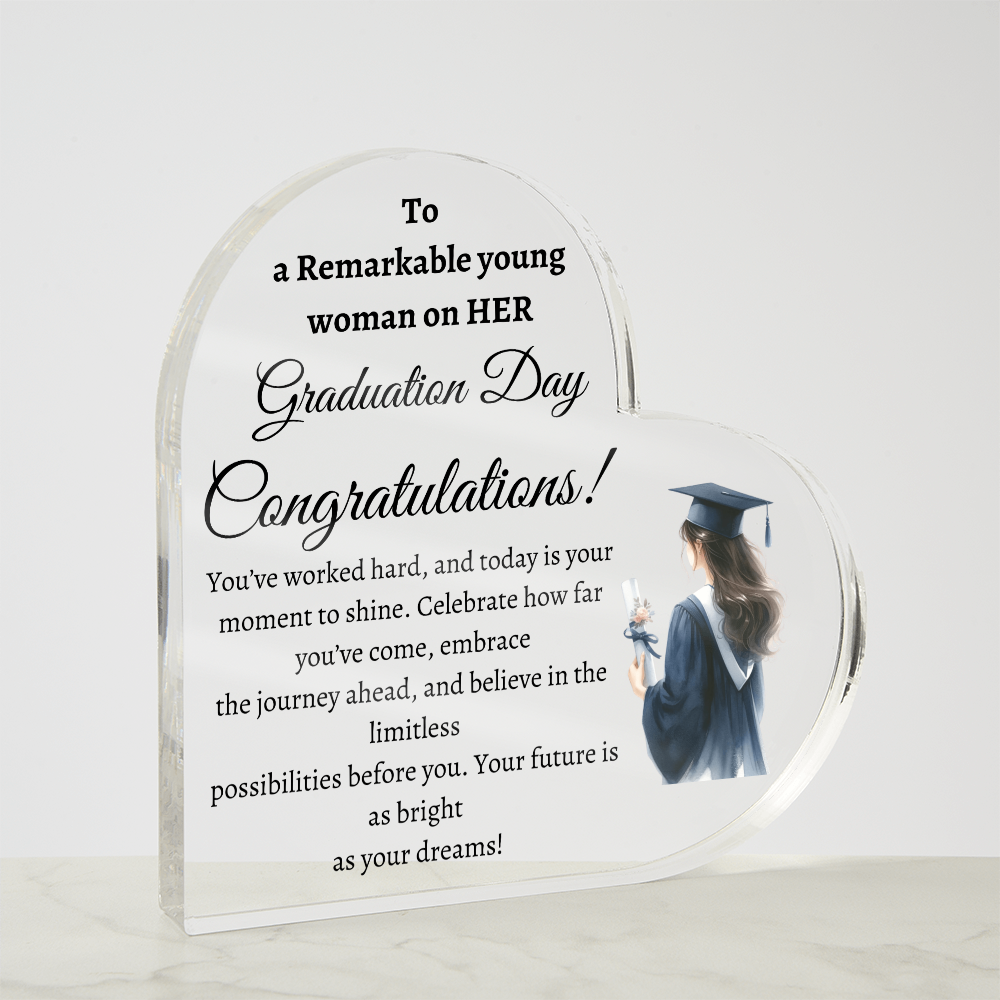 Remarkable Young Woman Graduation Heart Plaque | Class of 2025 Keepsake