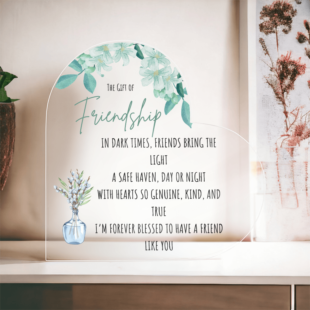 Friendship Acrylic Heart Plaque