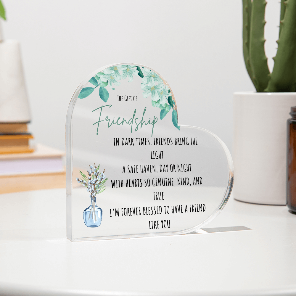 Friendship Acrylic Heart Plaque