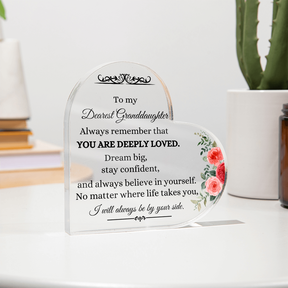 To My Dearest Granddaughter Acrylic Plaque – A Loving Keepsake Gift