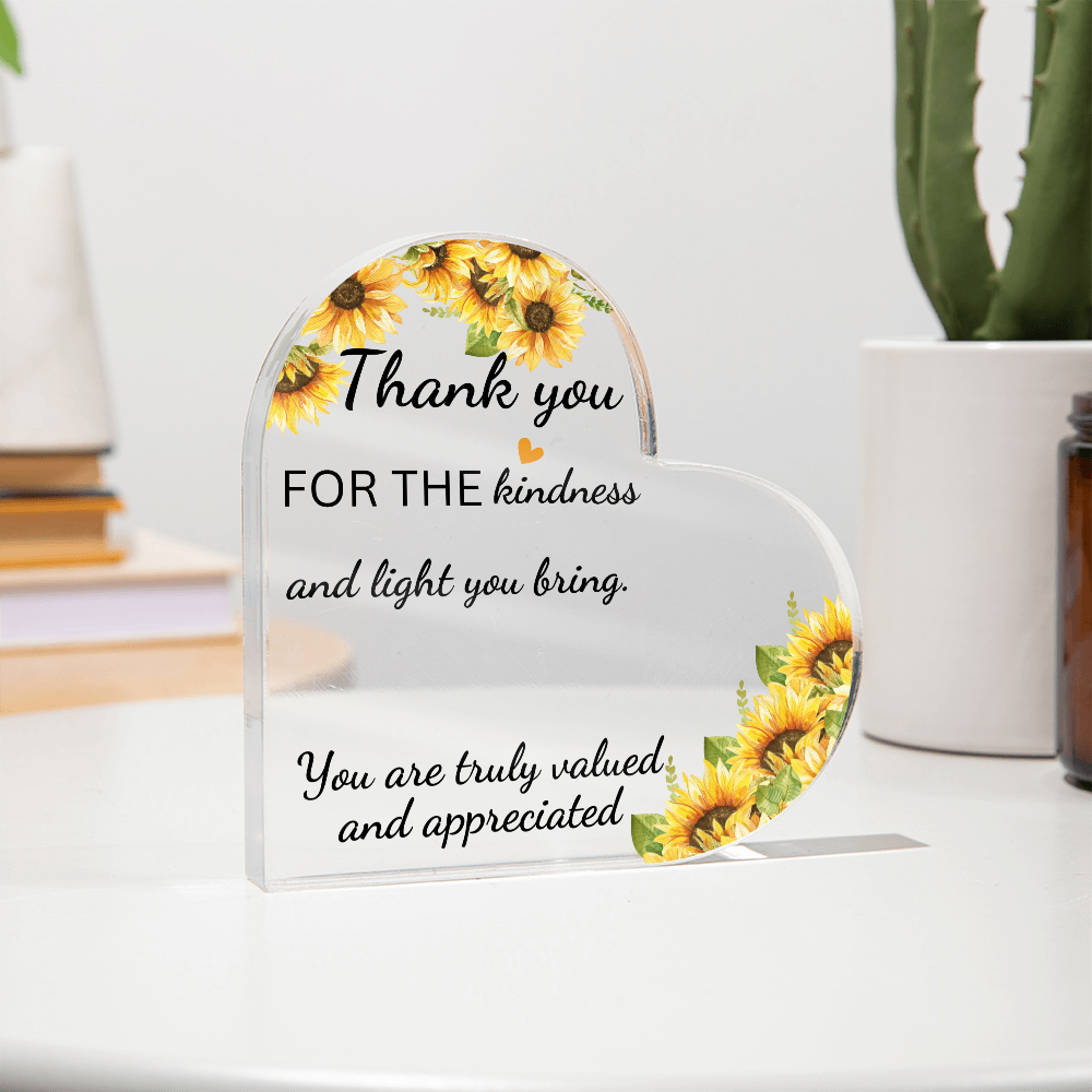 Thank You Acrylic Heart Plaque | A Thoughtful Appreciation Gift
