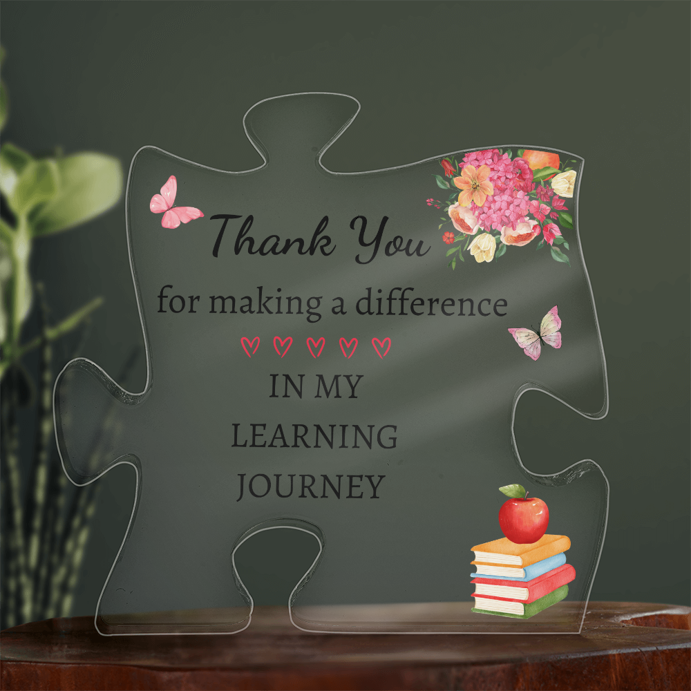Thank You Teacher Acrylic Puzzle Plaque | Unique Educator Appreciation Gift
