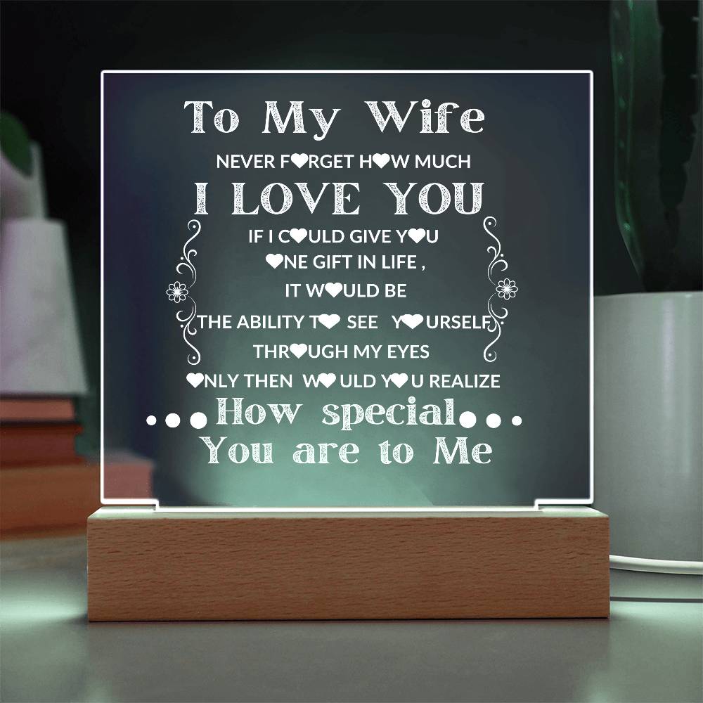 LED Square Acrylic - Heartfelt Gift for Wife