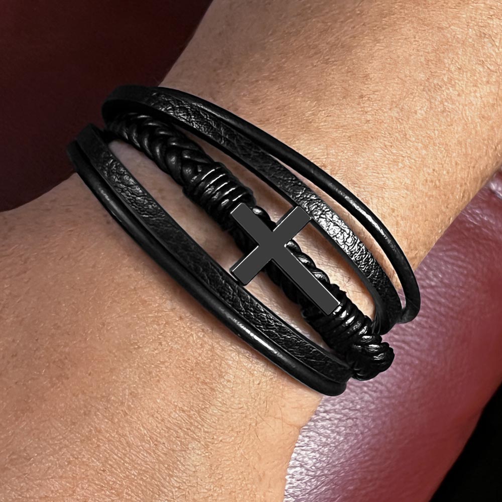 To My Son- Spiritual Men's Cross Bracelet
