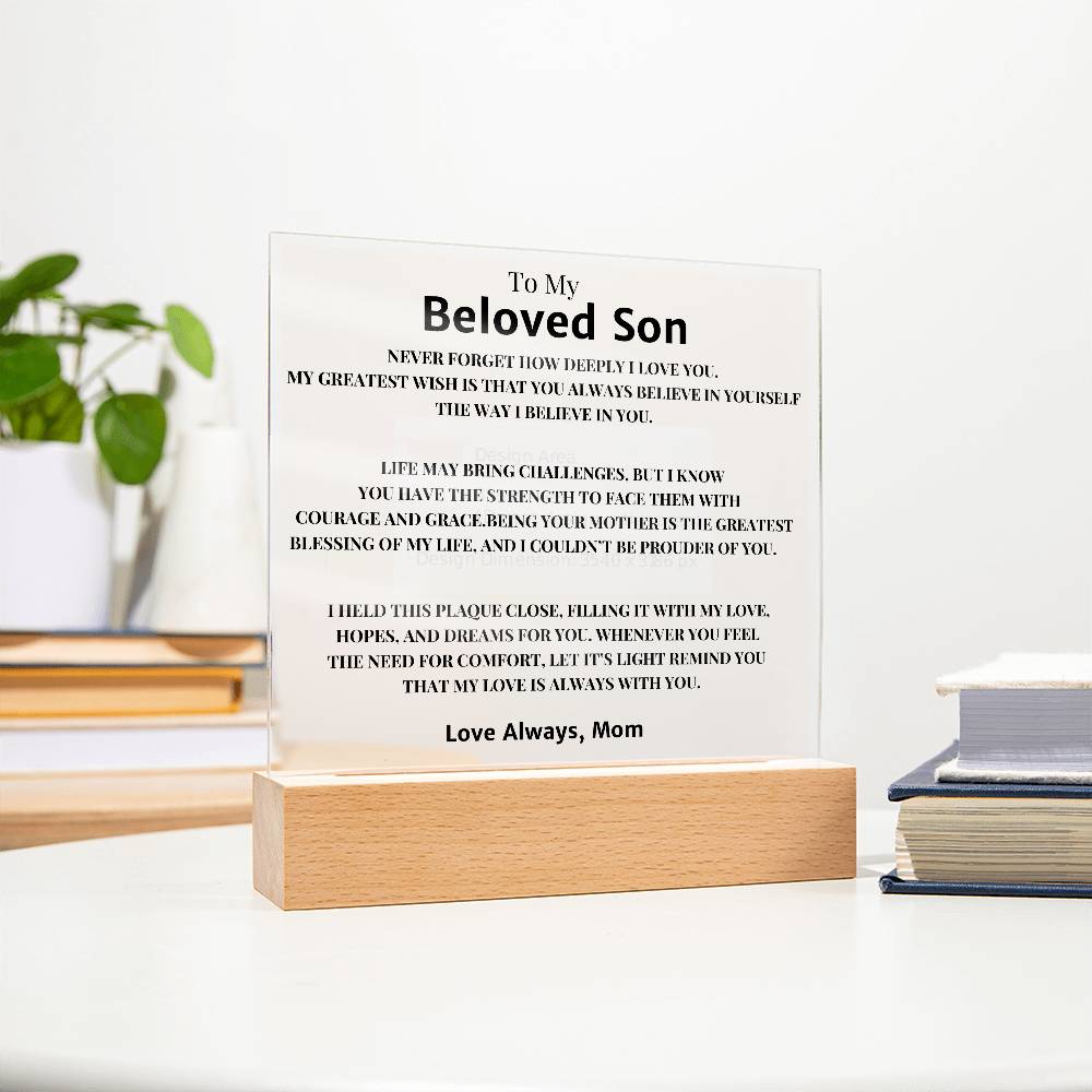 To My Son Gift - Personalized Acrylic Plaque for Special Moments