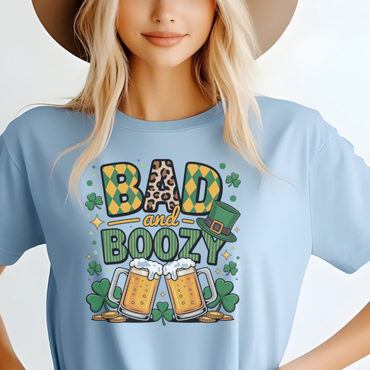 Bad and Boozy St. Patrick's Day T-Shirt - Premium Cotton Tee