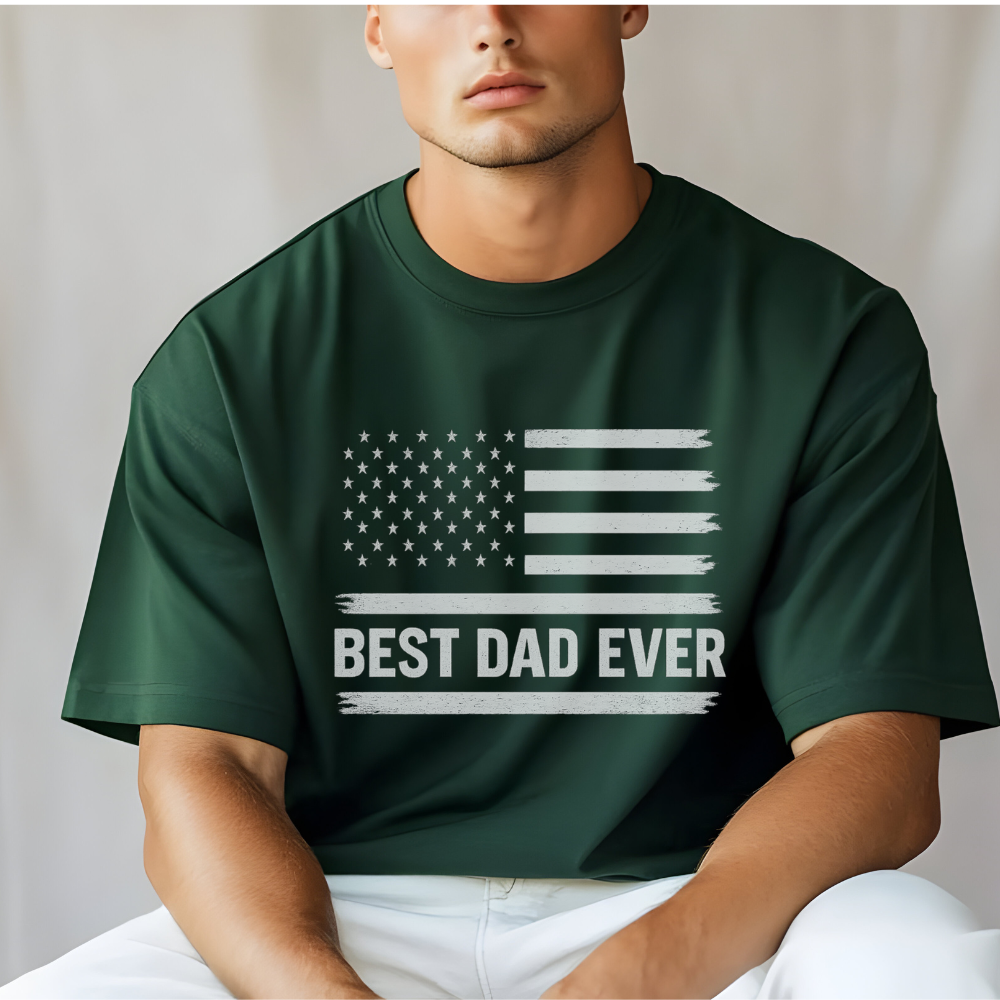 Best Dad Ever T-Shirt – American Flag Patriotic Shirt for Dad | Father’s Day or Birthday Gift