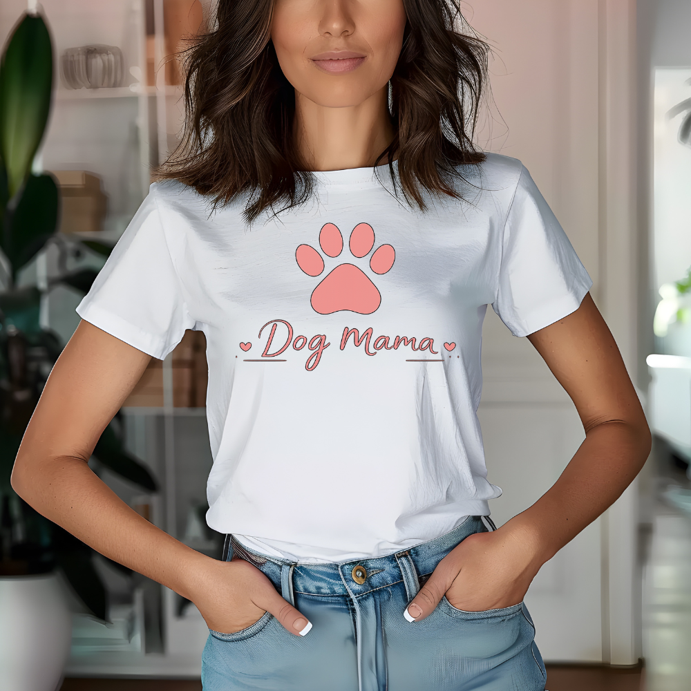 Dog Mama T-Shirt – Cute Paw Print Pet Lover Tee