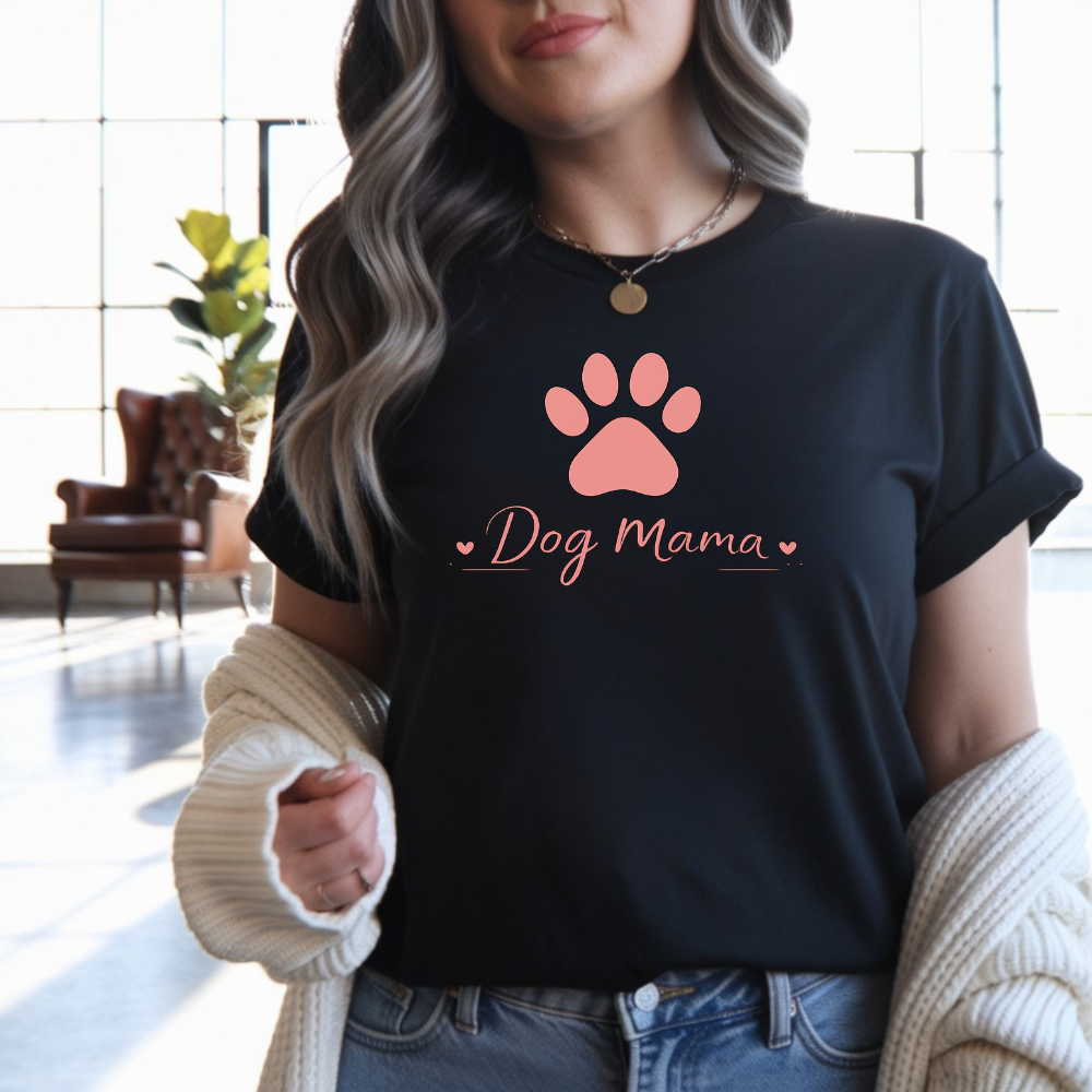 Dog Mama T-Shirt – Cute Paw Print Pet Lover Tee