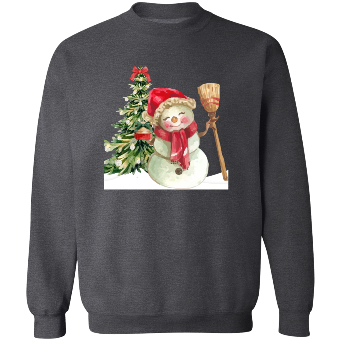 Women's Cozy Snowman Print Long Sleeve Crewneck Sweatshirt