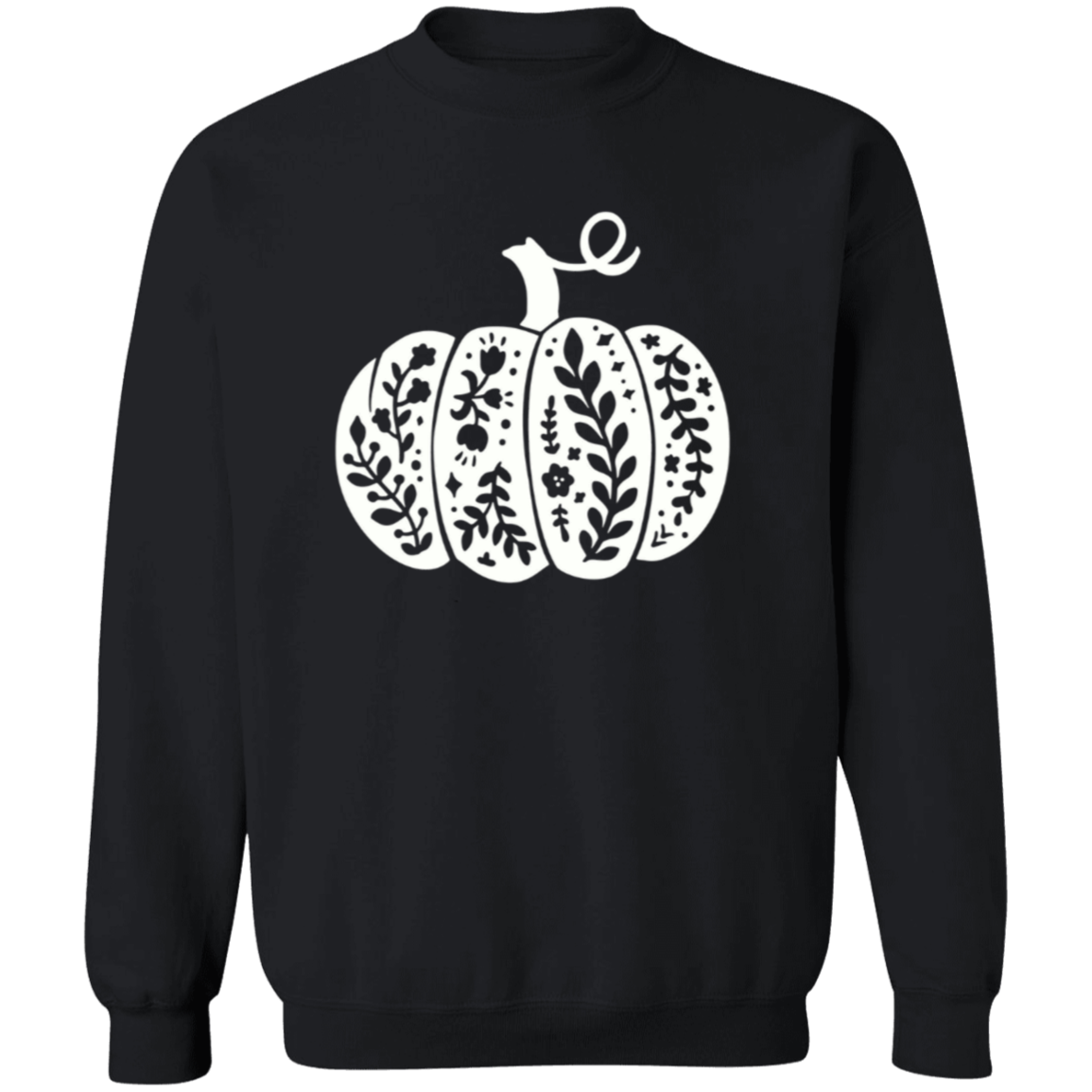 Floral Pumpkin Crewneck Pullover Sweatshirt