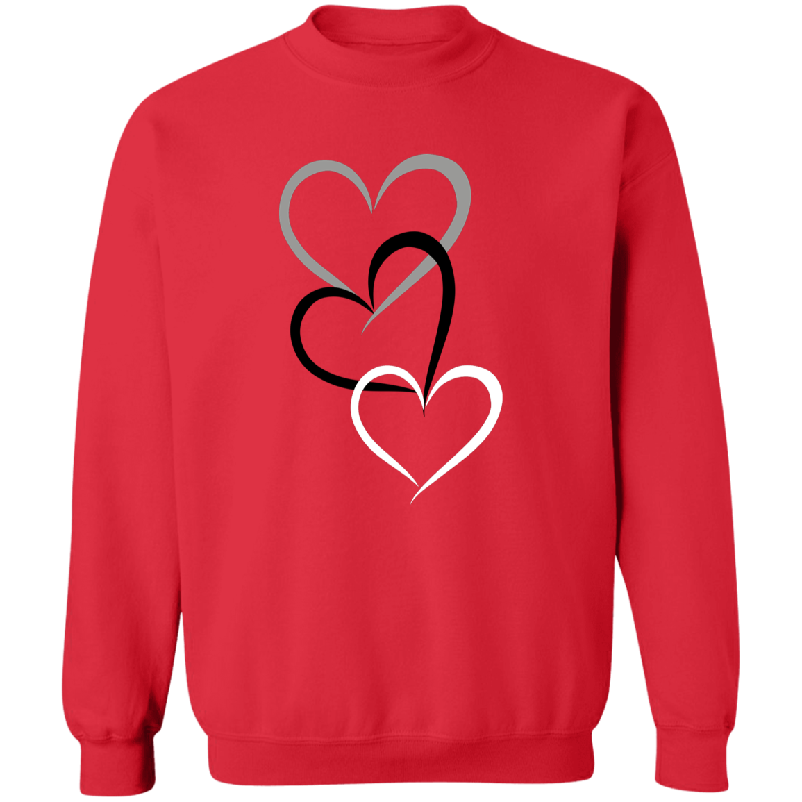 Valentine's Day Sweatshirt ~ 3 Hearts Design