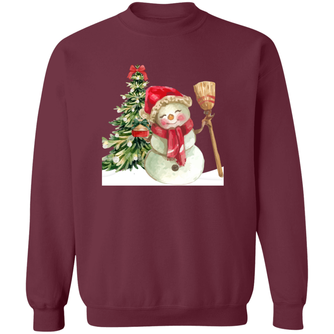 Women's Cozy Snowman Print Long Sleeve Crewneck Sweatshirt