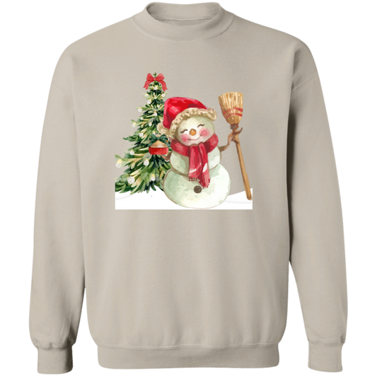 Women's Cozy Snowman Print Long Sleeve Crewneck Sweatshirt