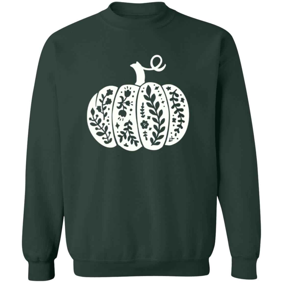 Floral Pumpkin Crewneck Pullover Sweatshirt