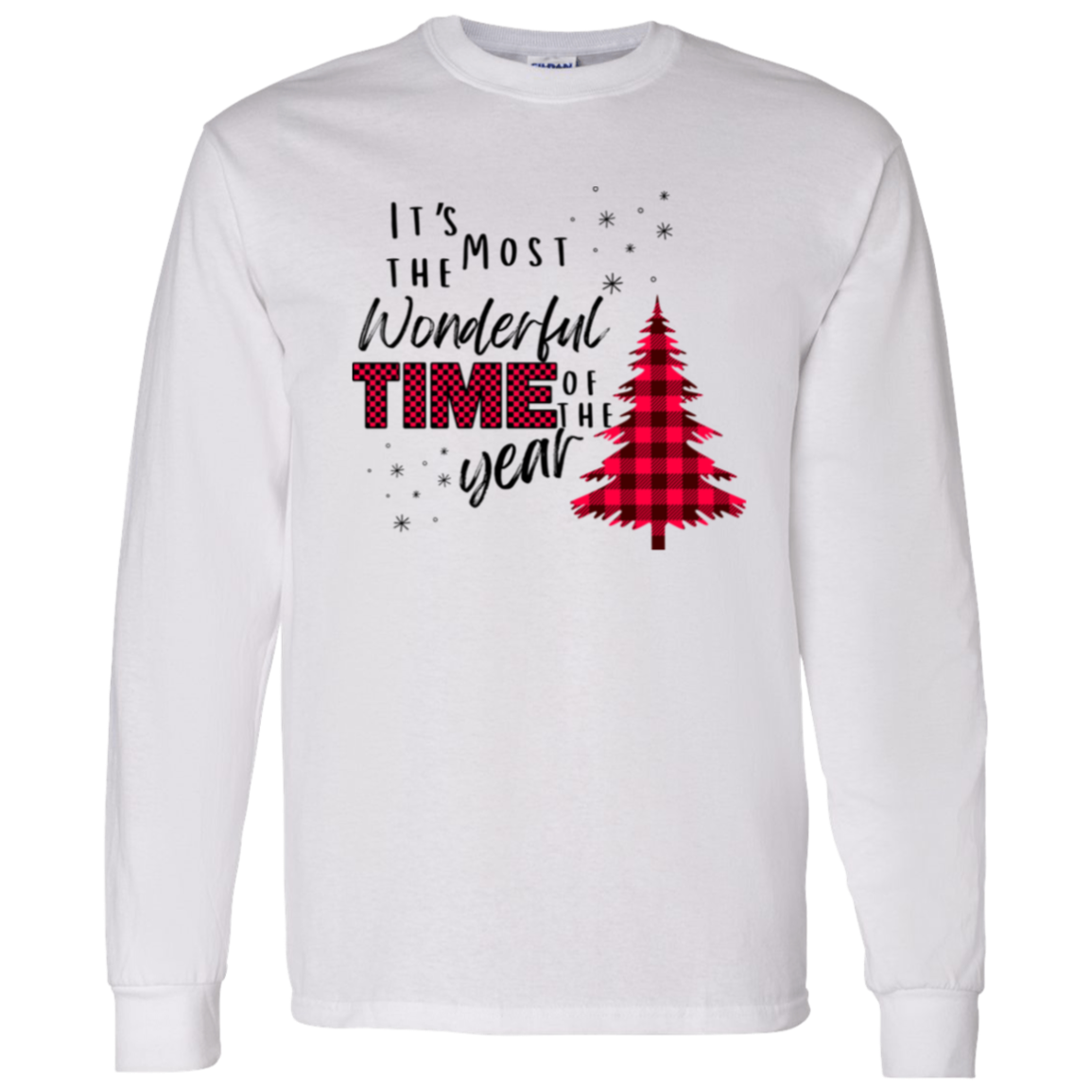 "It's The Most Wonderful Time of The Year" Print Long Sleeve Crew Neck T-Shirt